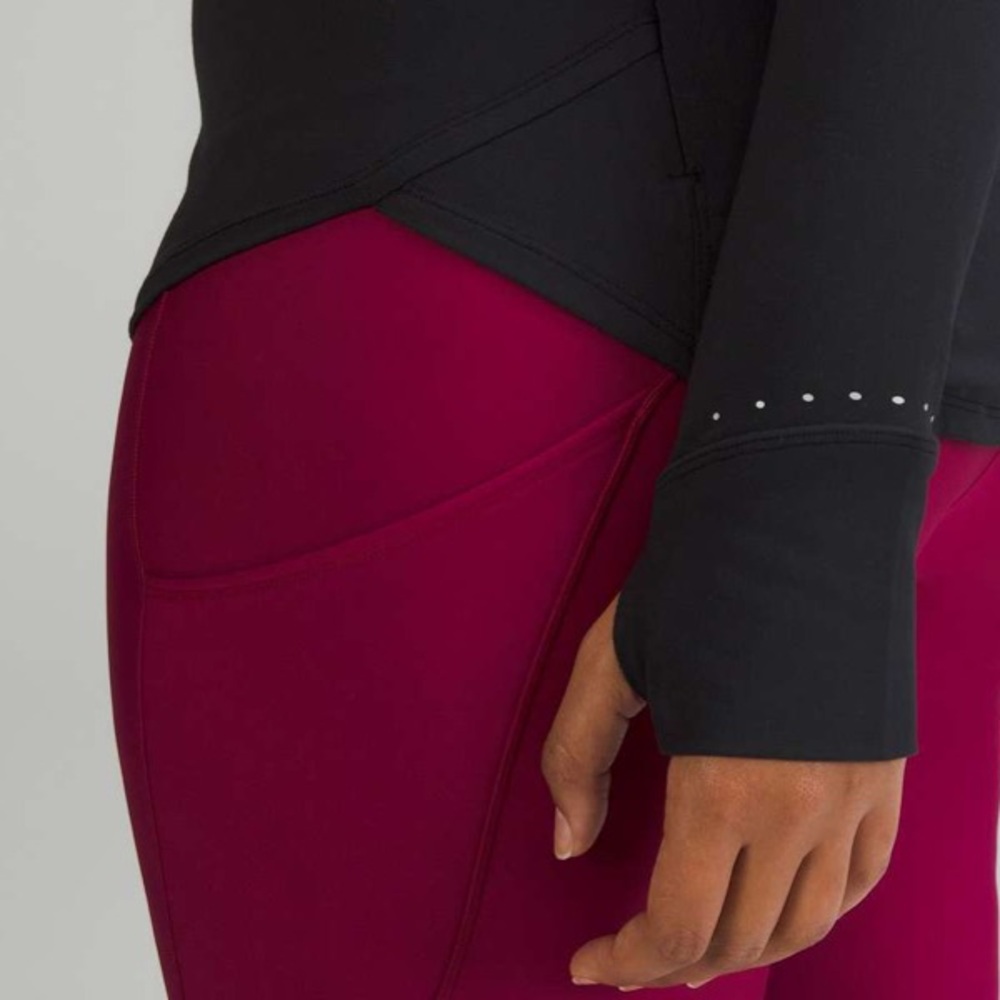 Lululemon Rulu Running Long-Sleeve Mock Neck Shirt in Black W2172 Sz 2 - Picture 3 of 12
